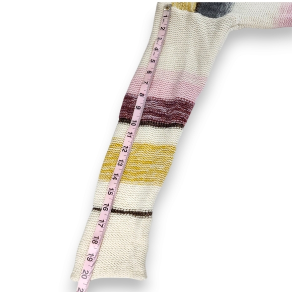 Rails Daphne Wool Cashmere Striped Sweater Cream Multi Metallic Size Large - Picture 14 of 17